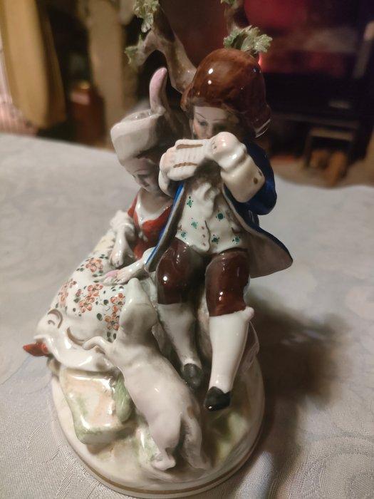 Capodimonte - Beeldje, Il suonatore - 14 cm - met de hand, Antiquités & Art, Antiquités | Verre & Cristal