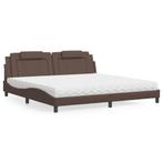 vidaXL Bed met matras kunstleer bruin 200x200 cm, Verzenden, Nieuw