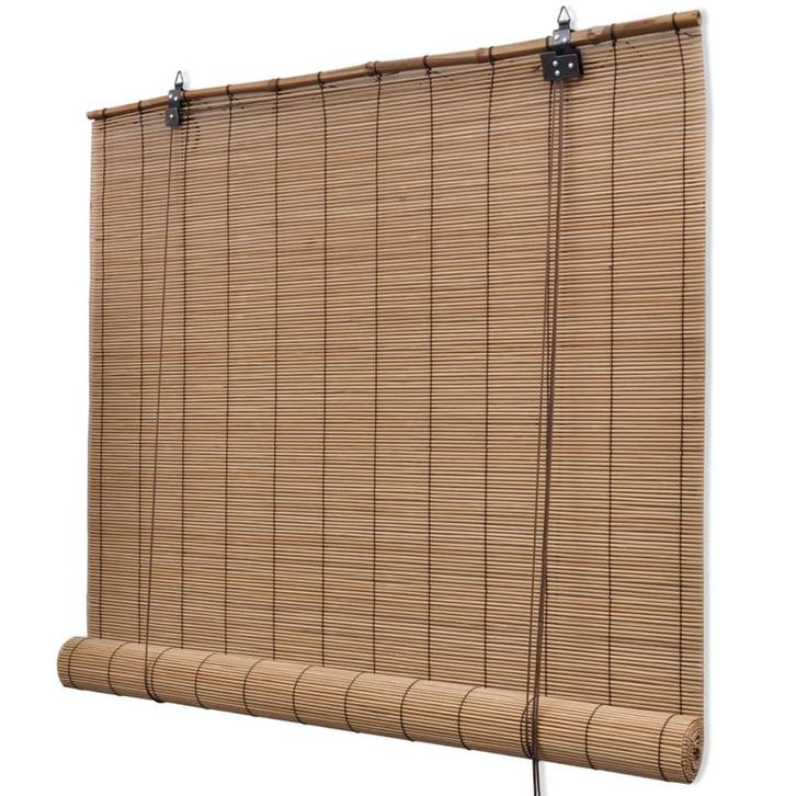 vidaXL Rolgordijn 120x220 cm bamboe bruin, Huis en Inrichting, Stoffering | Gordijnen en Lamellen, Nieuw, Verzenden
