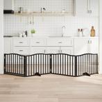 vidaXL Hondenhek met deur opvouwbaar 4 panelen zwart 320 cm, Verzenden, Nieuw