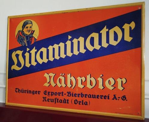 Reclamebord - Vitaminator Nährbier Bier E-mailbord - Metaal, Antiek en Kunst, Antiek | Wandborden en Tegels