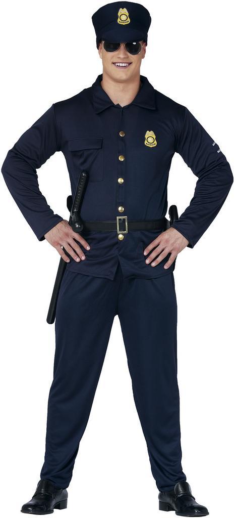 Politie Kostuum Donkerblauw Heren, Kleding | Heren, Carnavalskleding en Feestkleding, Nieuw, Verzenden
