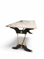 Salontafel - Hout, Marmer, Messing - Salontafel in Portugees, Antiek en Kunst