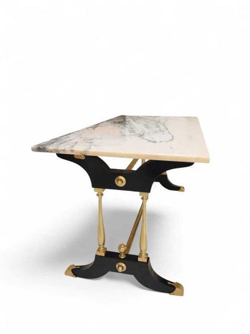 Salontafel - Hout, Marmer, Messing - Salontafel in Portugees, Antiek en Kunst, Curiosa en Brocante
