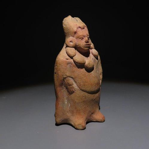 Maya Terracotta Figuur. 650 - 900 n.Chr. 10,4 cm hoog., Verzamelen, Mineralen en Fossielen