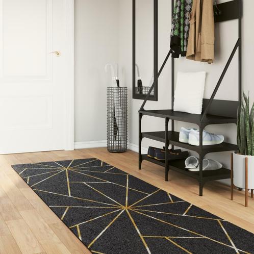 vidaXL Vloerkleed wasbaar anti-slip 80x300 cm zwart en, Huis en Inrichting, Stoffering | Tapijten en Vloerkleden, Nieuw, Verzenden