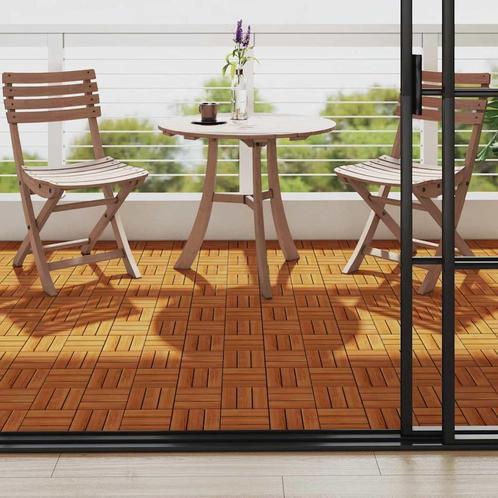vidaXL Terrastegels acaciahout 30 x 30 cm (10 stuks), Doe-het-zelf en Bouw, Vloerdelen en Plavuizen, Nieuw, Verzenden