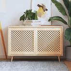 vidaXL Kastdeuren met latwerk 2 st 59,5x61,5 cm massief, Verzenden, Nieuw