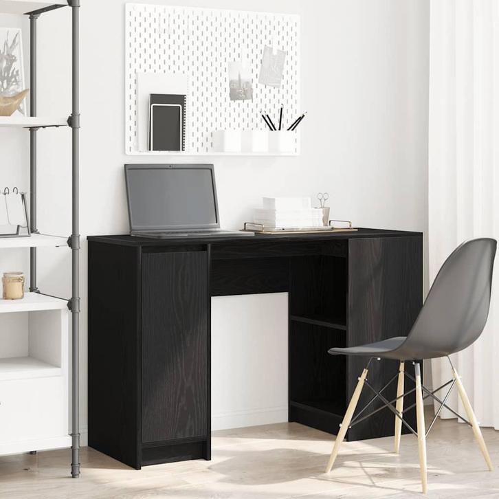 vidaXL Bureau 120x42x76 cm spaanplaat zwart eikenkleurig, Huis en Inrichting, Bureaus, Nieuw, Verzenden