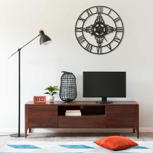 vidaXL Wandklok 78 cm metaal zilverkleurig, Huis en Inrichting, Woonaccessoires | Klokken, Nieuw, Verzenden