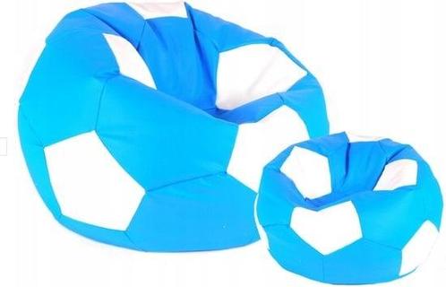 Loungestoel - zitzak - ecoleer - voetbal - blauw/wit, Kinderen en Baby's, Kinderkamer | Tafels en Stoelen, Nieuw, Ophalen of Verzenden