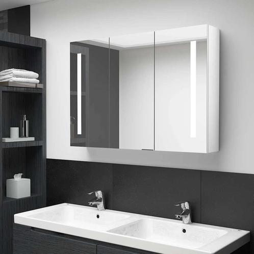 Spiegelkast met LED | OP=OP | Glanzend Wit -55%, Huis en Inrichting, Badkamer | Badkamermeubels, Minder dan 25 cm, Nieuw, Spiegelkast
