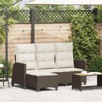 vidaXL Verstelbare tuinbank met kussens L-vormig poly rattan, Tuin en Terras, Verzenden, Nieuw