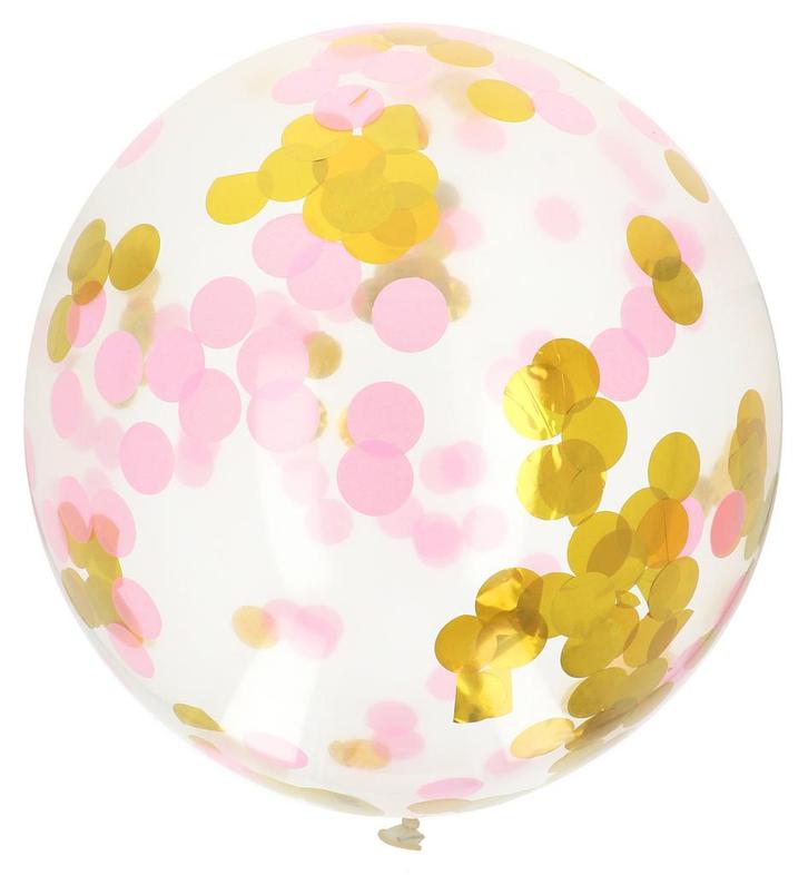 Confetti Ballon Roze Goud 61cm, Hobby en Vrije tijd, Feestartikelen, Nieuw, Verzenden