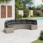 vidaXL Canapé de jardin avec coussins demi-rond gris, Tuin en Terras, Tuinsets en Loungesets, Verzenden