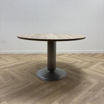 ronde vergadertafel, 120 cm, Midden eiken - grijs beschikbaar voor biedingen