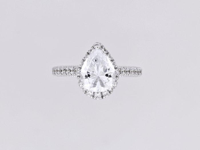 Ring - 14 karaat Witgoud - 2.54ct. tw. Diamant (Lab-grown) -, Handtassen en Accessoires, Ringen