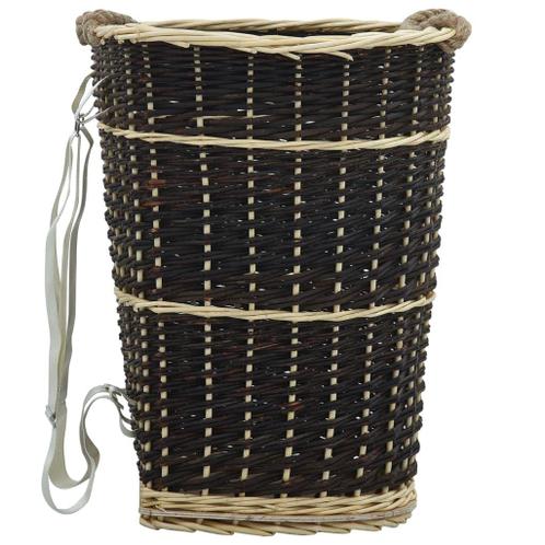 vidaXL Houtmand met draagriemen 50x44x58 cm natuurlijk, Tuin en Terras, Brandhout, Verzenden