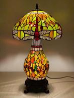 Tiffany stijl tafellamp Studio - Dark Green Dragonfly met 2