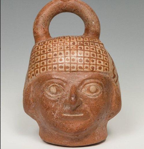 Pre-Columbiaans. Moche Keramiek Groot Portret Vat Met, Verzamelen, Mineralen en Fossielen