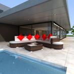 vidaXL 8-delige Loungeset met kussens poly rattan bruin, Tuin en Terras, Verzenden, Nieuw, Loungeset