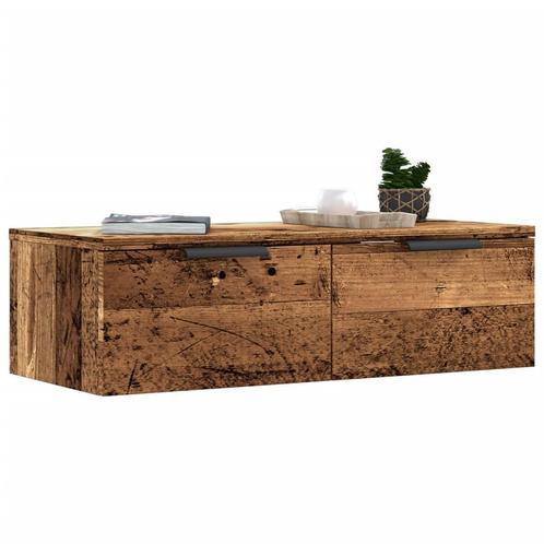 vidaXL Wandkast 68x30x20 cm bewerkt hout artisanaal, Maison & Meubles, Armoires | Armoires murales, Envoi