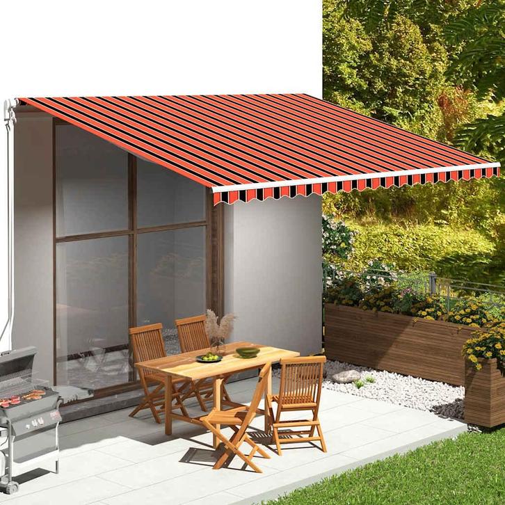 vidaXL Vervangingsdoek voor luifel 5x3,5 m oranje en bruin, Tuin en Terras, Zonneschermen, Nieuw, Verzenden