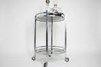 Serveerwagen - Glas, Staal - Circulaire barwagen uit de