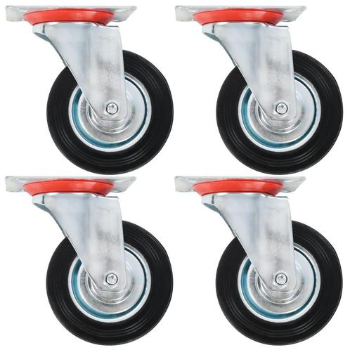 vidaXL Zwenkwielen 4 st 100 mm, Doe-het-zelf en Bouw, Overige Doe-Het-Zelf en Bouw, Nieuw, Verzenden