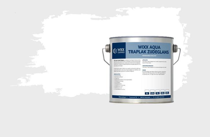 Wixx Aqua Traplak Zijdeglans Wit 10L, Doe-het-zelf en Bouw, Verf, Beits en Lak, Wit, Nieuw, Verzenden