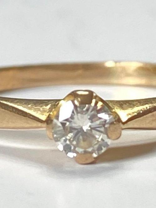 Sans Prix de Réserve - Bague - 18 carats Or jaune Diamant, Handtassen en Accessoires, Ringen