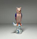 Herend - Beeldje - Small owl on branch handpainted with
