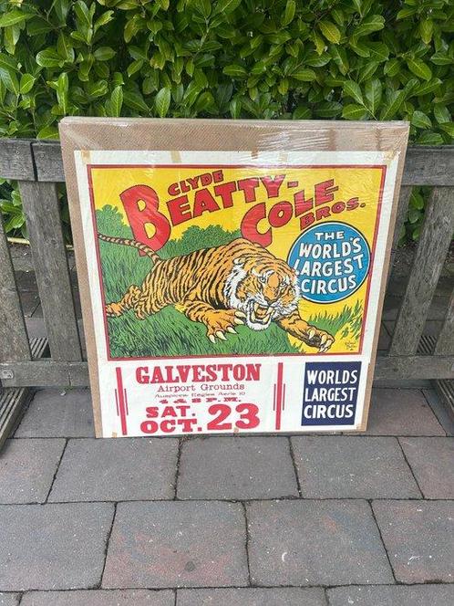 Clyde Beatty cole bros - Circus Poster clyde beatty cole, Antiek en Kunst, Kunst | Tekeningen en Fotografie