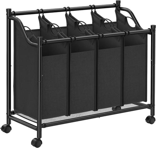 waskorf-verrijdbare-wasmand-zwart, Huis en Inrichting, Badkamer | Badtextiel en Accessoires, Zwart, Nieuw, Ophalen of Verzenden