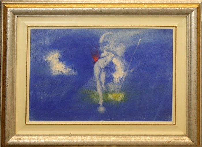 Omar Galliani (1954) - Oltremare, Antiquités & Art, Art | Peinture | Moderne