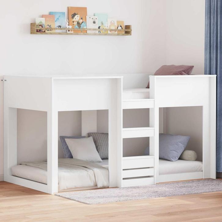 vidaXL Stapeld bed voor kids Wit 90 x 190 cm Bewerkt hout, Huis en Inrichting, Slaapkamer | Bedden, Nieuw, Verzenden