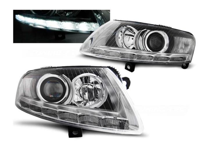 Xenon koplampen LED DRL Chrome geschikt voor Audi A6 C6, Auto-onderdelen, Verlichting, Nieuw, Audi, Verzenden