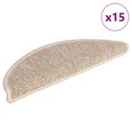 vidaXL Trapmatten 15 st 56x17x3 cm Lichtbeige Halfrond, Doe-het-zelf en Bouw, Ladders en Trappen, Verzenden, Nieuw