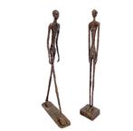 Beeldje - Walking men (2) - Brons, Antiek en Kunst