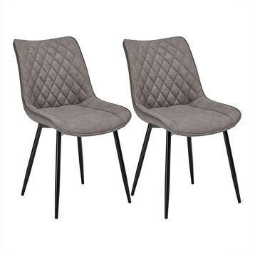 WOLTU Eetkamerstoelen - Set van 2 - Kunstleer - Donkergrijs beschikbaar voor biedingen