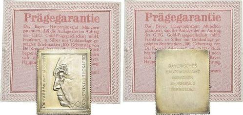 Plakette 1976 Personenmedaille Adenauer, Konrad 1876 +196..., Postzegels en Munten, Penningen en Medailles, Verzenden