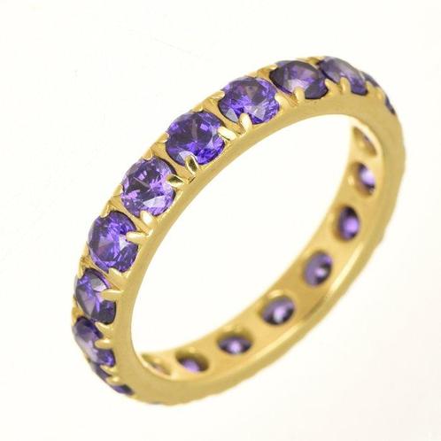 Eeuwigheidsring - 18 karaat Geel goud Amethist, Handtassen en Accessoires, Antieke sieraden
