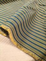 Pregiato tessuto darredo a righe blu ed oro / made in Italy