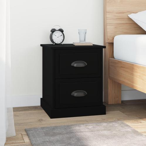 vidaXL Nachtkastje 39x39x47,5 cm bewerkt hout zwart, Huis en Inrichting, Slaapkamer | Nachtkastjes, Nieuw, Verzenden