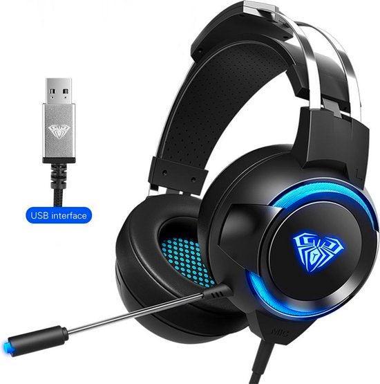 2dekans | AULA G91 USB Gaming headset - 7.1 Surround Sound -, Computers en Software, Headsets, Ophalen of Verzenden