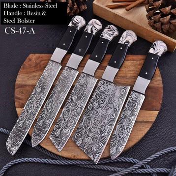 Couteau de cuisine - Chefs knife - Acier D2, résine avec