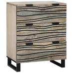 vidaXL Dressoir met lade Wit 60 x 33.5 x 75 cm Massief, Verzenden, Nieuw
