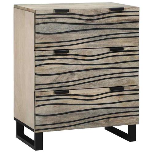 vidaXL Dressoir met lade Wit 60 x 33.5 x 75 cm Massief, Huis en Inrichting, Kasten | Dressoirs, Nieuw, Verzenden