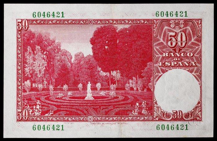 Spanje. - 50 Pesetas - 1951 - Pick 141 (Zonder minimumprijs), Timbres & Monnaies, Billets de banque | Europe | Billets non-euro
