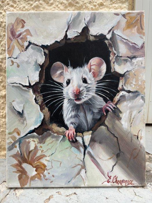Eugenie Chervonna - Coucou......je vous ai a loeil !.. et, Antiek en Kunst, Kunst | Schilderijen | Modern